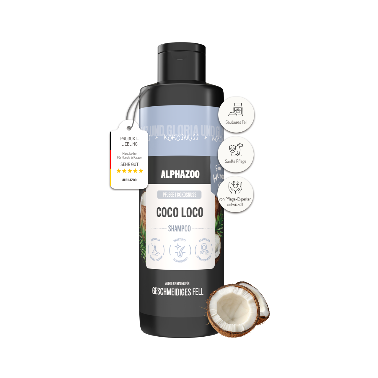 Coco Loco Shampoo fĂŒr Hunde 250 ml Coco Loco Shampoo fĂŒr Hunde â sanfte Reinigung & glĂ€nzendes Fell