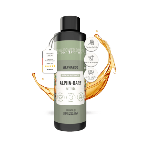 Alpha-Barf food oil for cats Alpha-BARF Futteröl Katzen – für glänzendes Fell & gesunde Haut