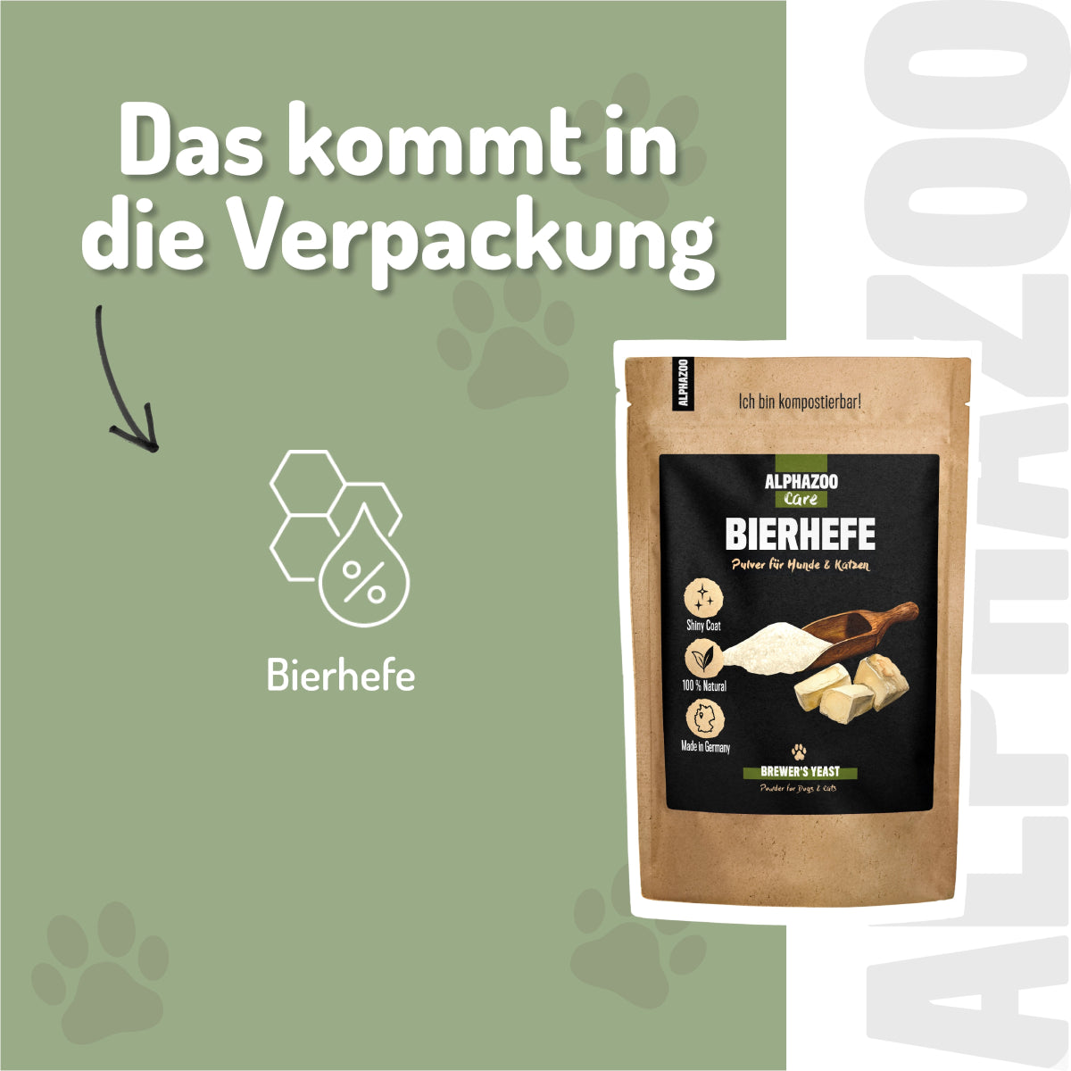 Bierhefe Pulver 250 g Bierhefe fĂŒr Hunde & Katzen â Biotin & Vitamin B-Komplex