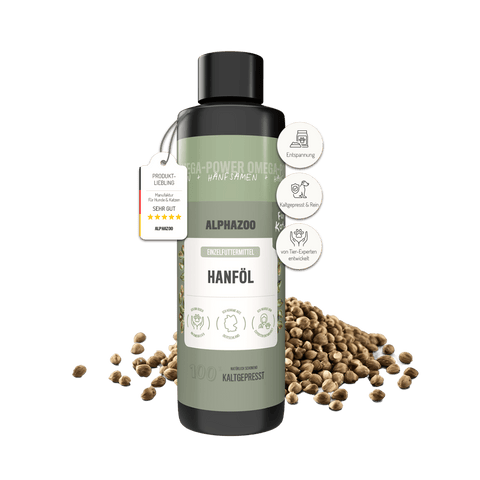 Hemp oil for cats Hanföl für Katzen – harmonische Ergänzung beim Barfen mit Omega-3