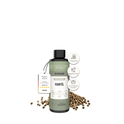 Hemp oil for cats Hanföl für Katzen – harmonische Ergänzung beim Barfen mit Omega-3