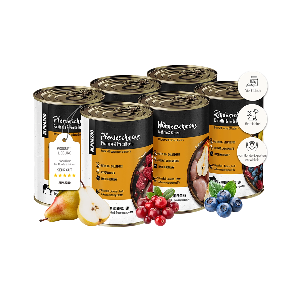Tasting feast wet food 6 x 400g for dogs I beef, chicken & horse trial package