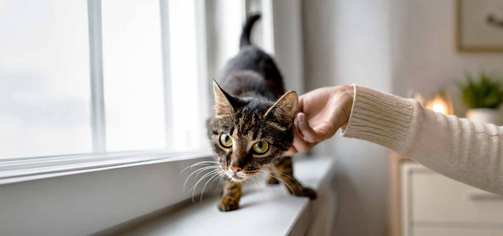 Katze wird gestreichelt - Katzensprache verstehen und richtig deuten