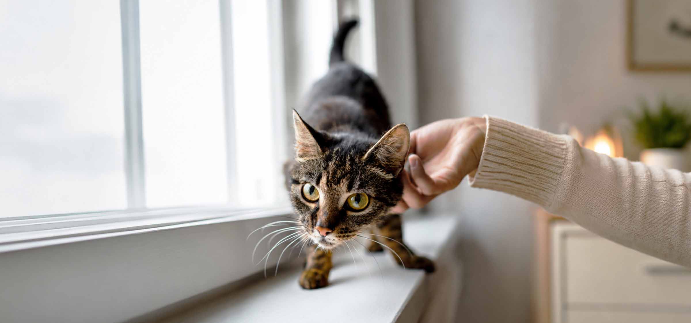 Katze wird gestreichelt - Katzensprache verstehen und richtig deuten