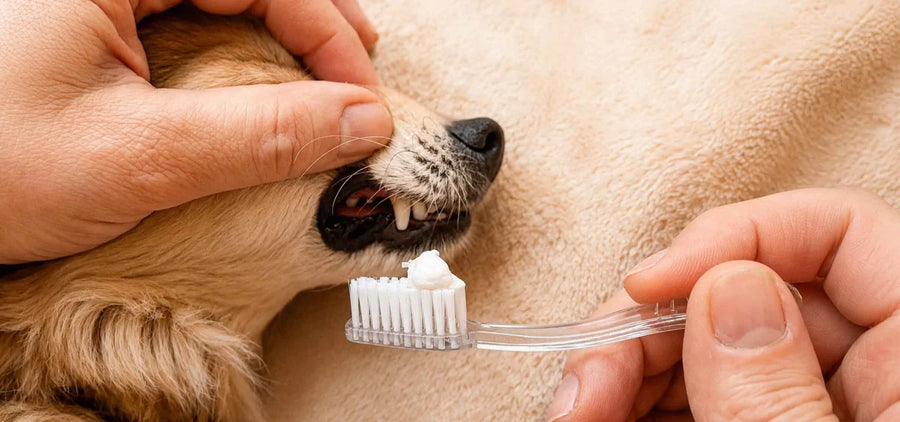 Zähne beim Hund putzen - wie oft und womit?