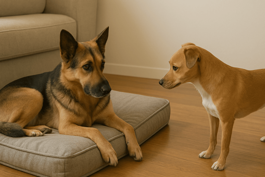 Zwei Hunde im Wohnzimmer