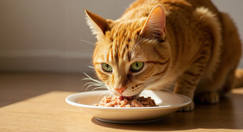 Katze isst Nassfutter. Premium Nassfutter Sorten für Katzen