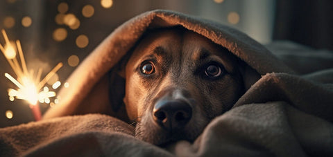 Hund unter der Decke - Tipps für Beruhigung von Hund und Katze am Silvester