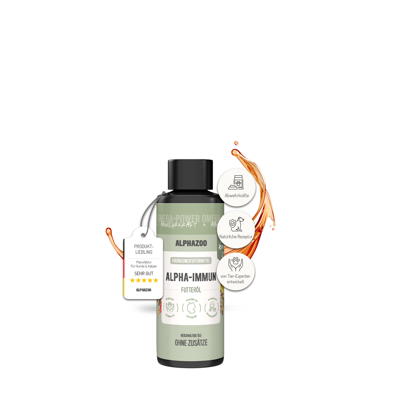 
                      Alpha-Immun food oil for cats Alpha-Immun cat food oil – Cold-pressed, regional & sustainable
                      