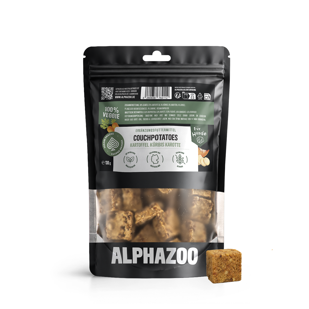 
                    Couchpotatoes Couchpotatoes - vegetarischer Snack für Hunde | alphazoo
                    