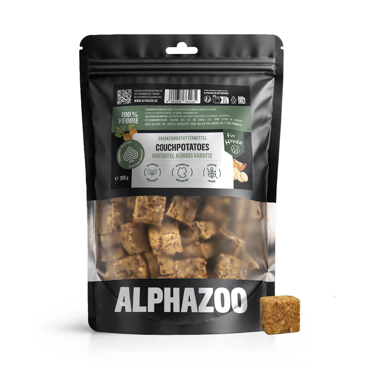 Couchpotatoes Couchpotatoes - vegetarischer Snack für Hunde | alphazoo