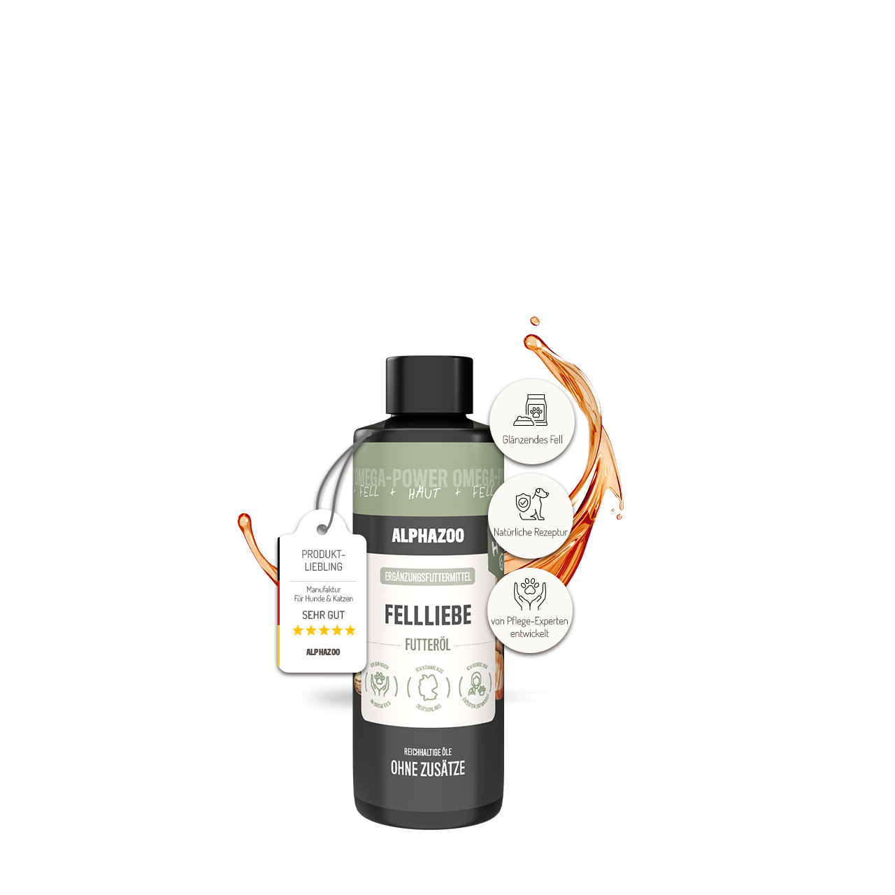 
                      Fellliebe food oil for dogs & cats I fur care & fur change Fellliebe Food Oil – For a shiny coat & healthy skin in dogs
                      