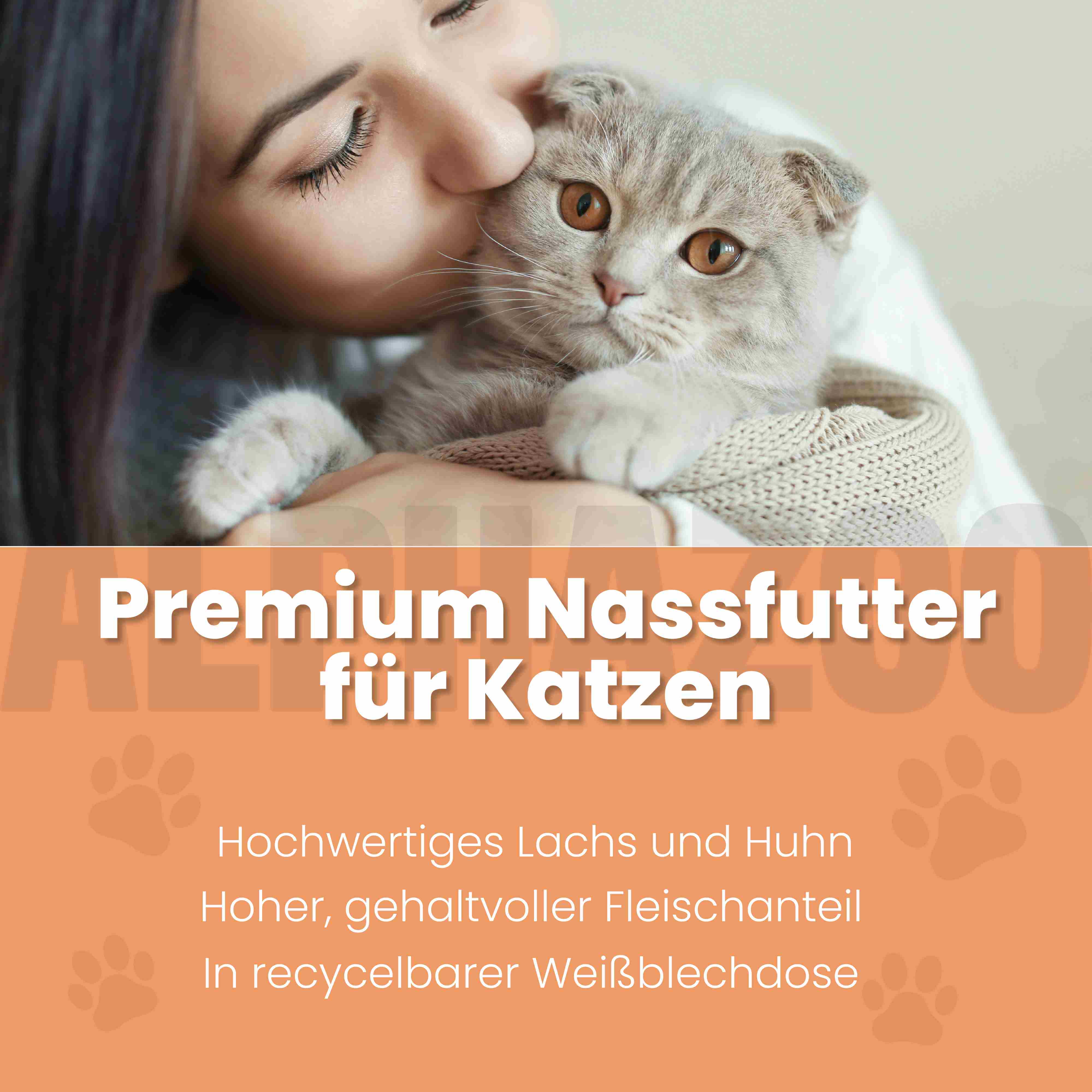 Lachs + Huhn Nassfutter für Katze alphazoo Nassfutter Lachs + Huhn - Duoprotein für Katzen