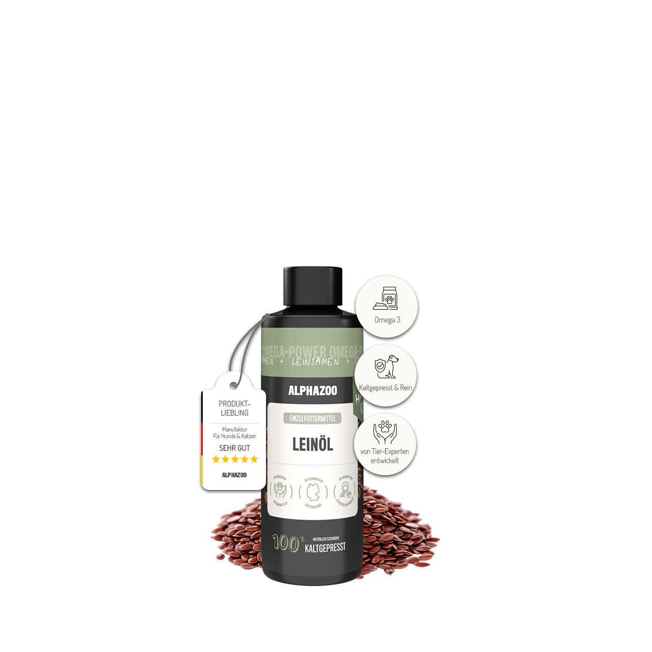 
                      Premium linseed oil for dogs & cats I Omega 3 linseed oil
                      