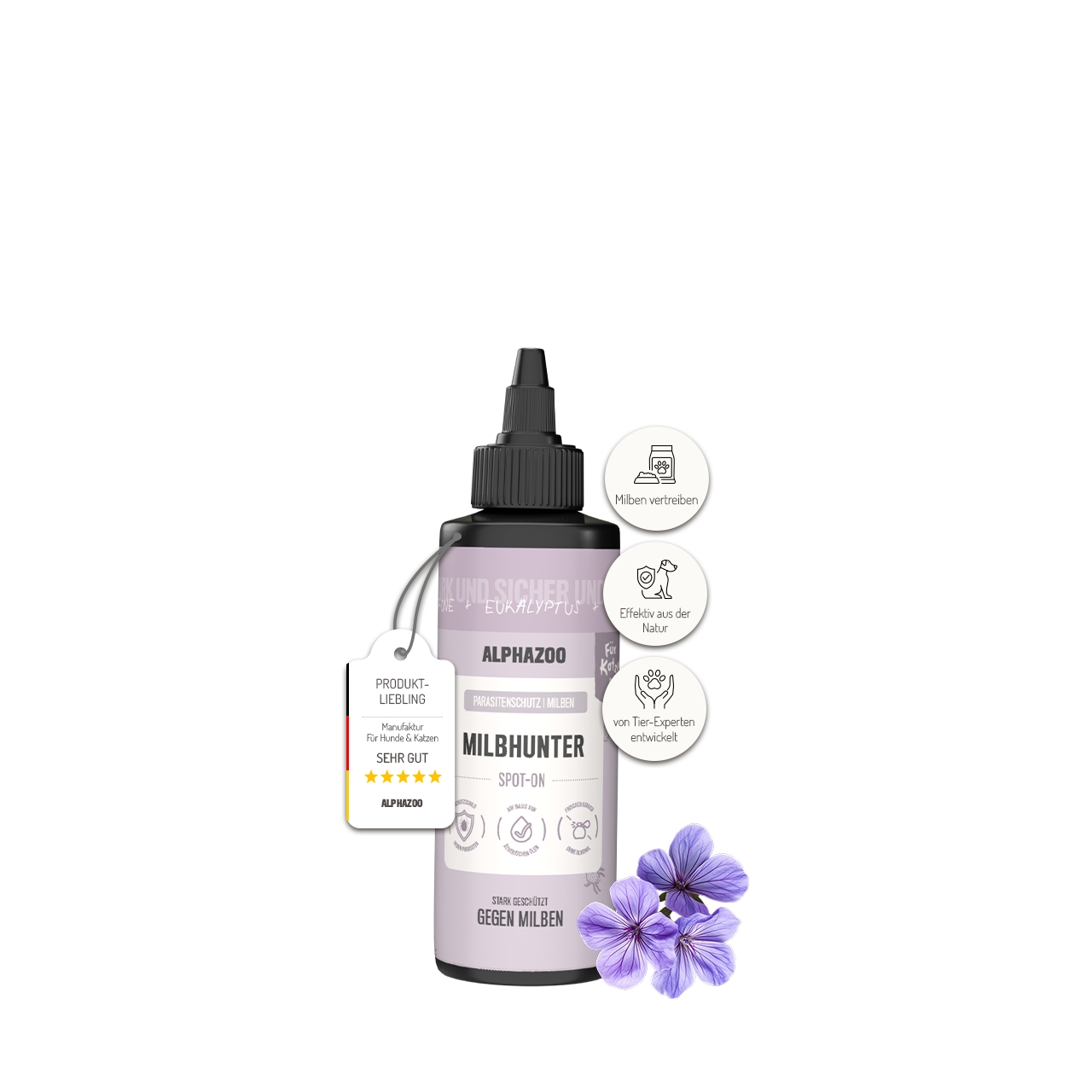 
                    MilbHunter Spot-On for Cats 100 ml Milbhunter Spot-On with eucalyptus oil & geraniol for cats – effective protection against mite infestation
                    