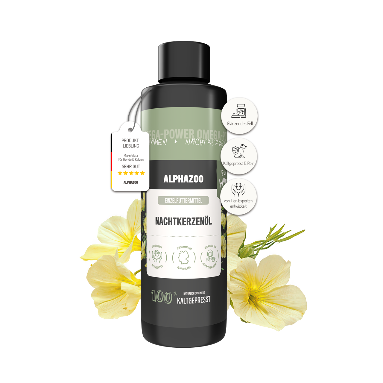 Nachtkerzenöl für Hunde Nachtkerzenöl für Hunde - natürliche Pflege von innen für Fell & Haut