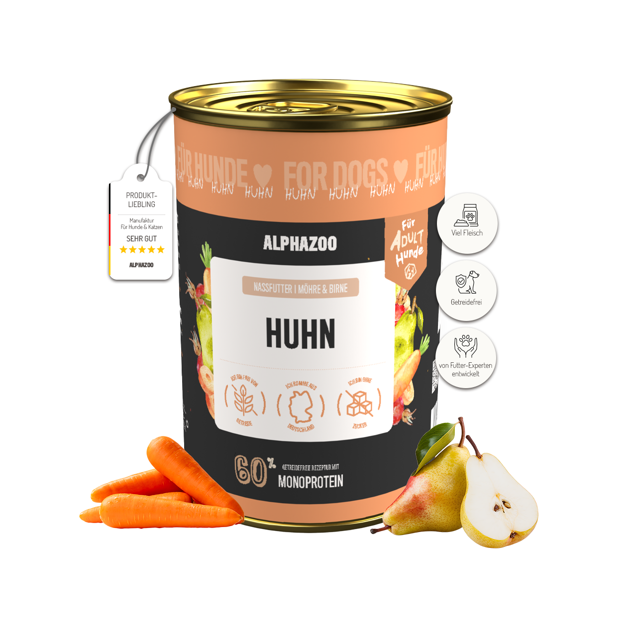 Monoprotein Huhn Nassfutter für Hunde