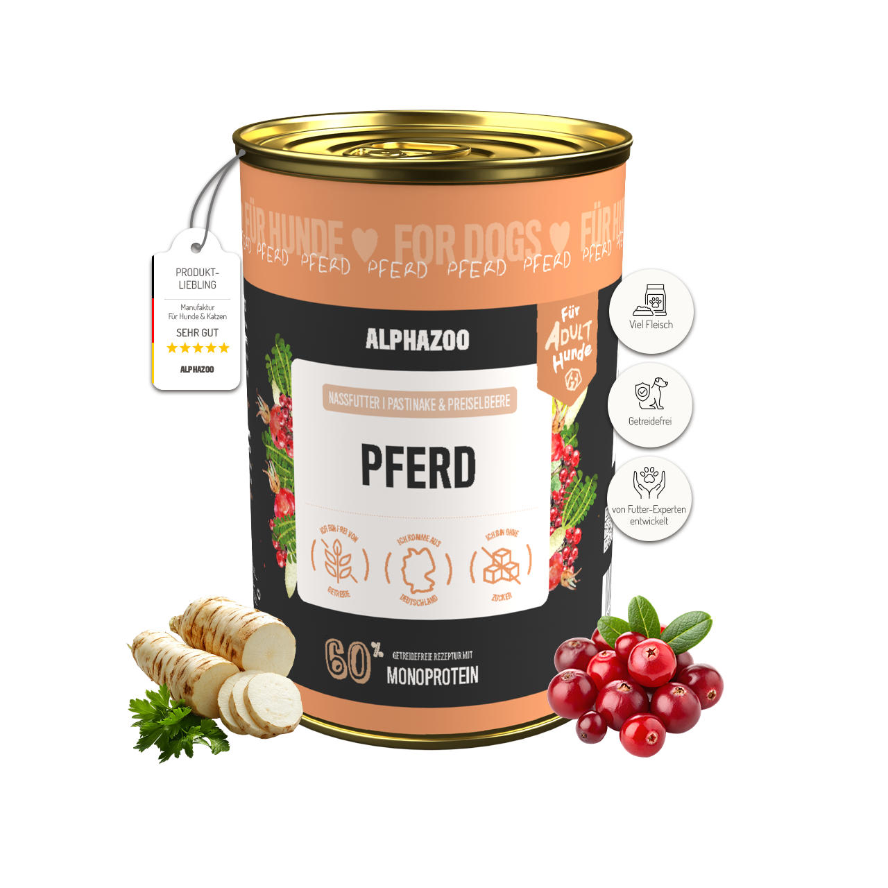 Monoprotein Pferd Nassfutter für Hunde