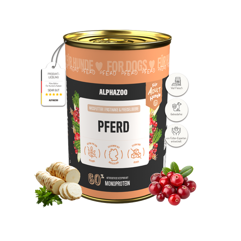 Monoprotein Pferd Nassfutter für Hunde