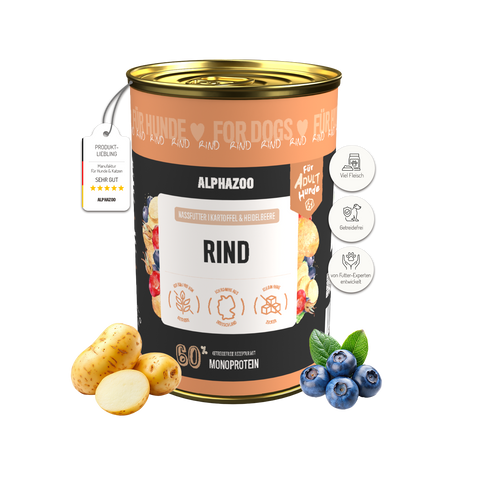 Monoprotein Rind Nassfutter für Hunde