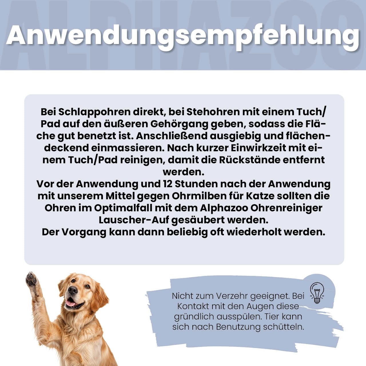 Anwendungsempfehlung Ohrmilbenöl für Hunde