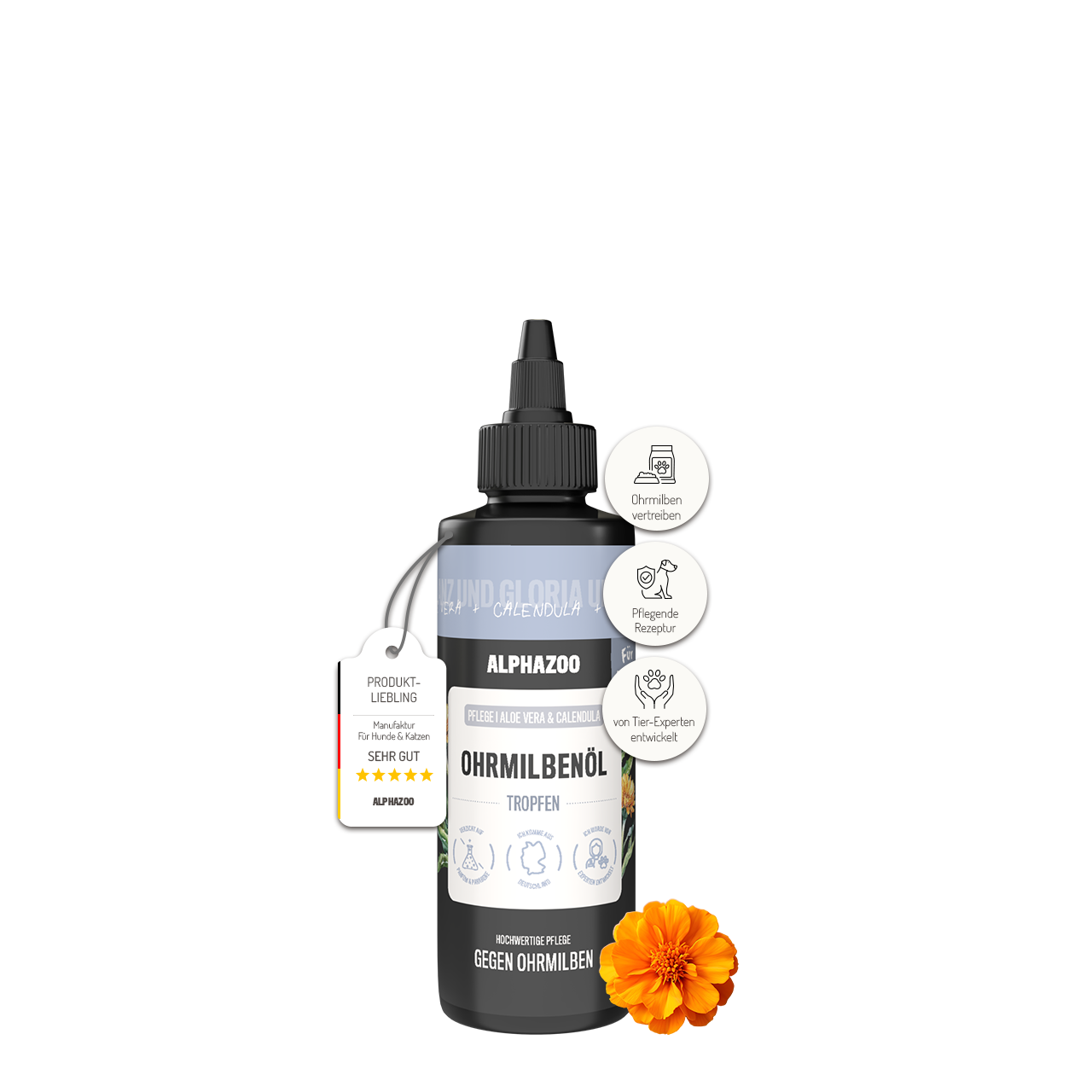 Ear mite oil 100ml for dogs & cats I Strong remedy against ear mites