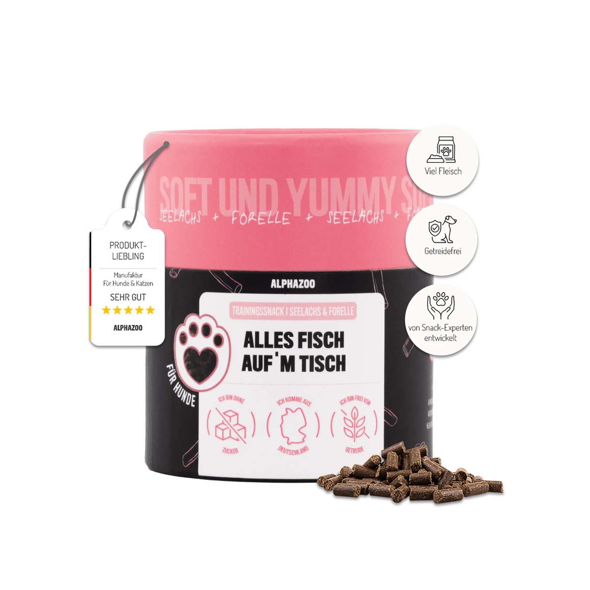 Alles Fisch Auf'm Tisch Alles Fisch Auf’m Tisch – Hundeleckerli mit Seelachs & Forelle