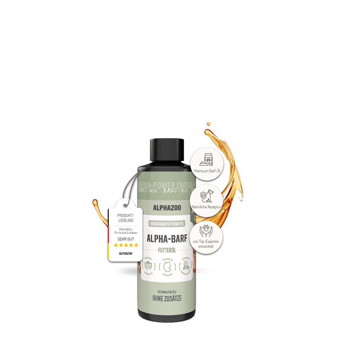 
                      Alpha-Barf food oil for cats Alpha-BARF Cat Food Oil – for a shiny coat & healthy skin
                      