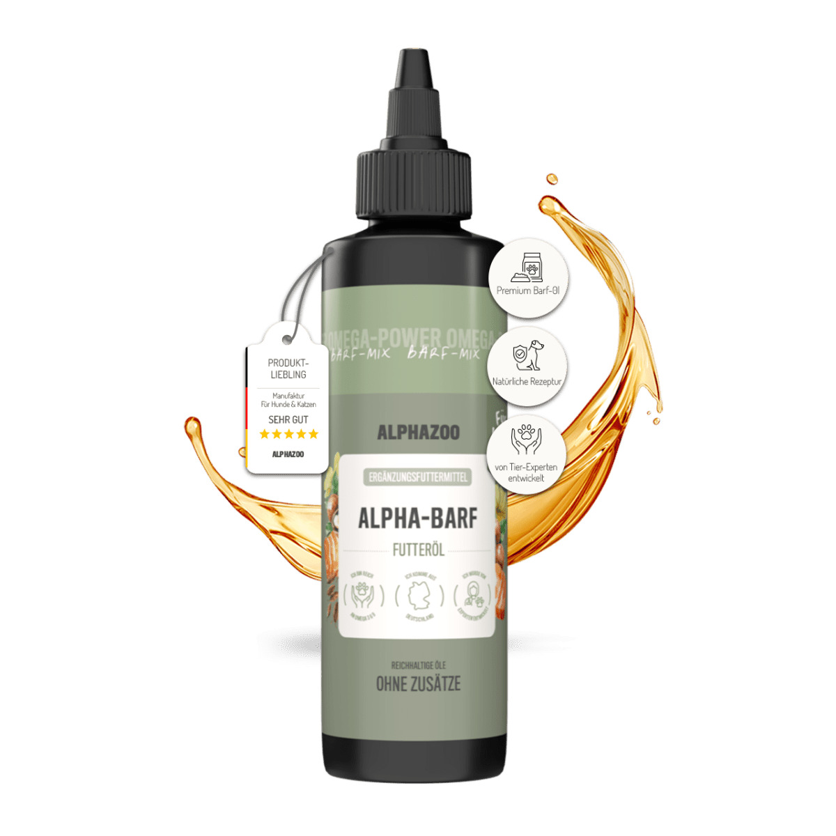 
                    Alpha-Barf food oil for cats Alpha-BARF Cat Food Oil – for a shiny coat & healthy skin
                    