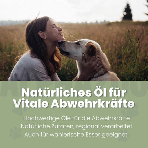 Alpha-Immun Futteröl für Hunde Alpha-Immun Futteröl Hund – Naturbelassenes Öl mit Omega-Fettsäuren