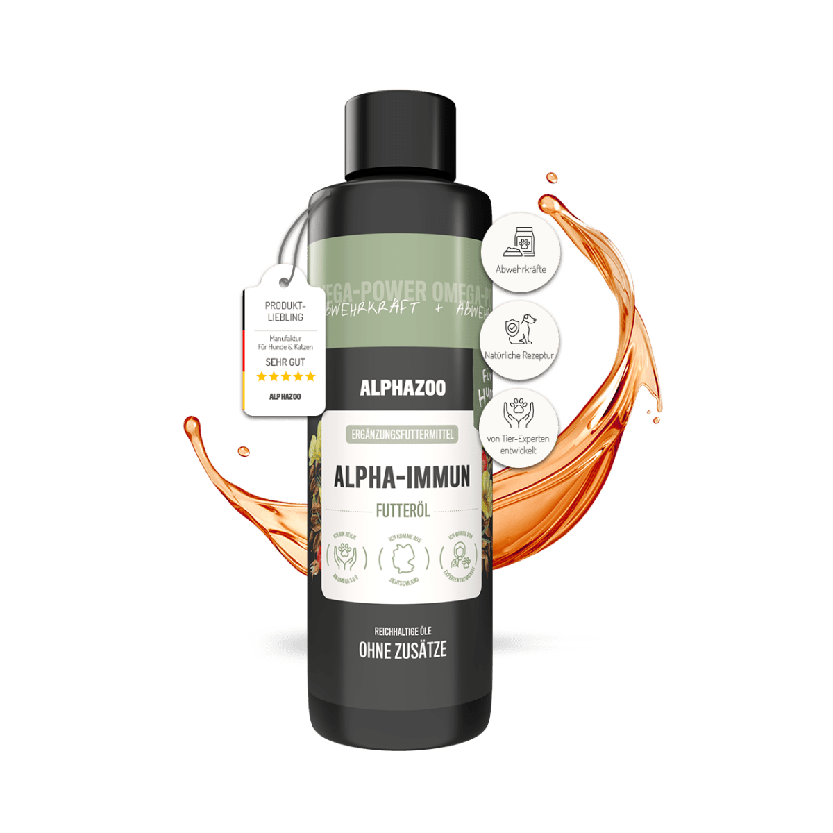 
                    Alpha-Immun food oil for dogs and cats I strengthen the immune system Alpha-Immun Dog Food Oil – Natural oil with Omega fatty acids
                    