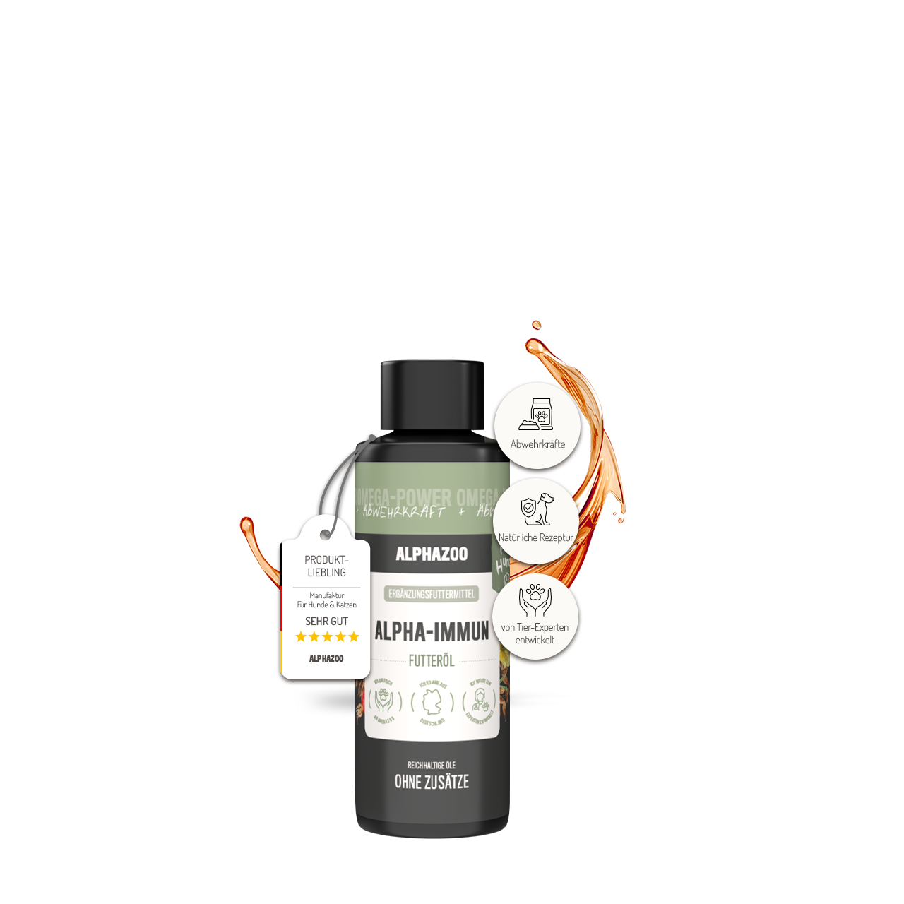 Alpha-Immun Futteröl für Hunde Alpha-Immun Futteröl Hund – Naturbelassenes Öl mit Omega-Fettsäuren