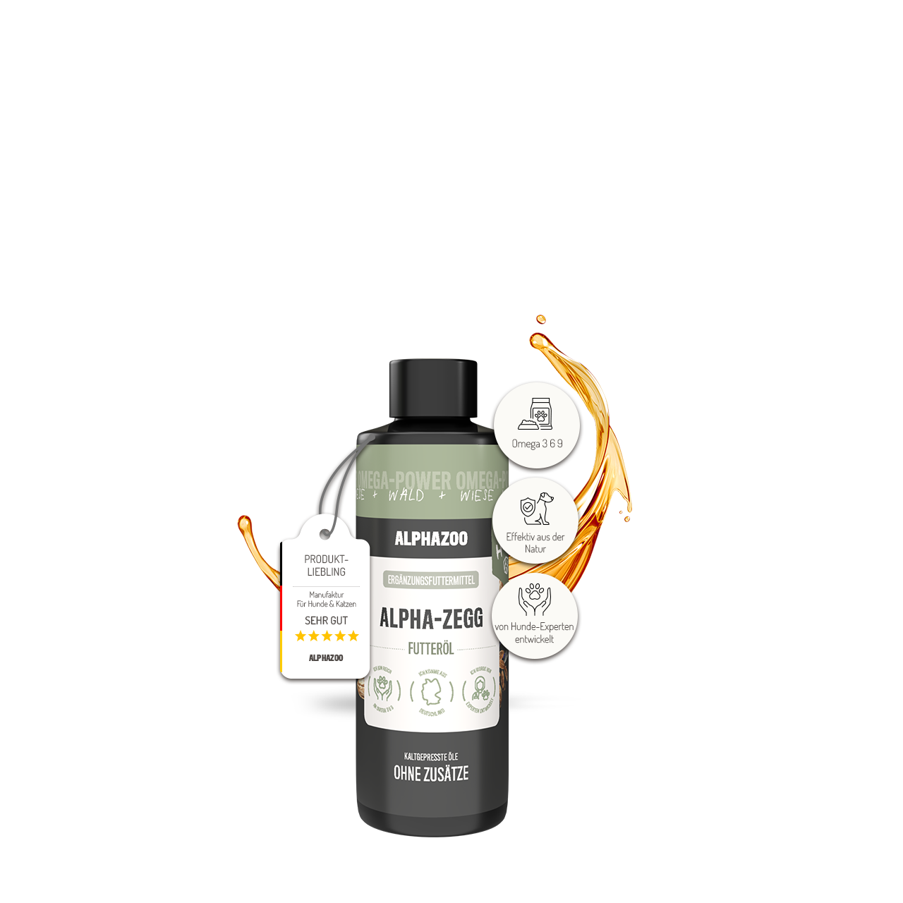 Alpha-Zegg food oil for dogs I companion in spring and summer Alpha-Zegg feeding oil for dogs: For skin, coat & more vitality