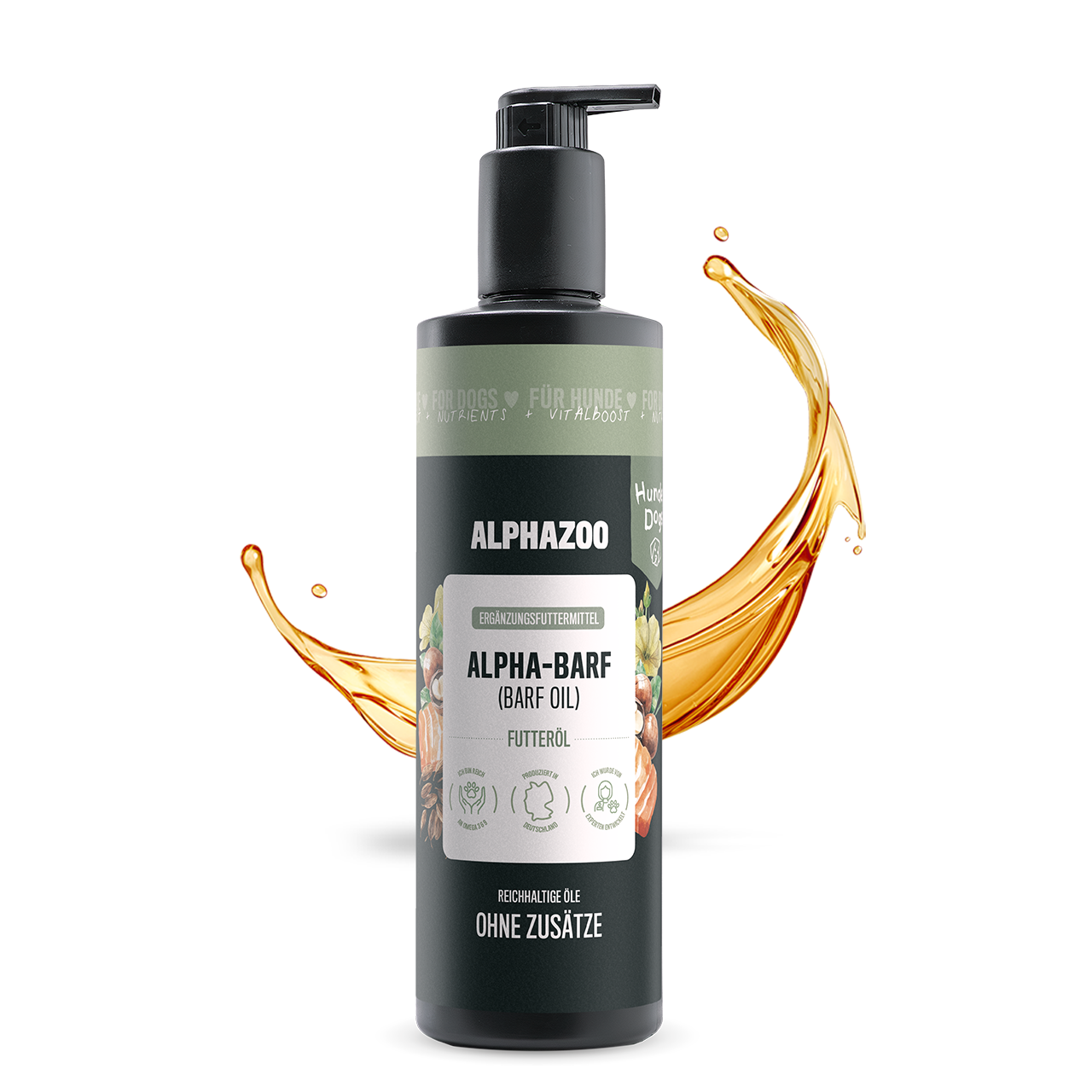
                      Alpha Barf food oil for dogs & cats I Omega 3 6 9 for barfing Alpha-Barf dog food oil made from high-quality raw materials
                      