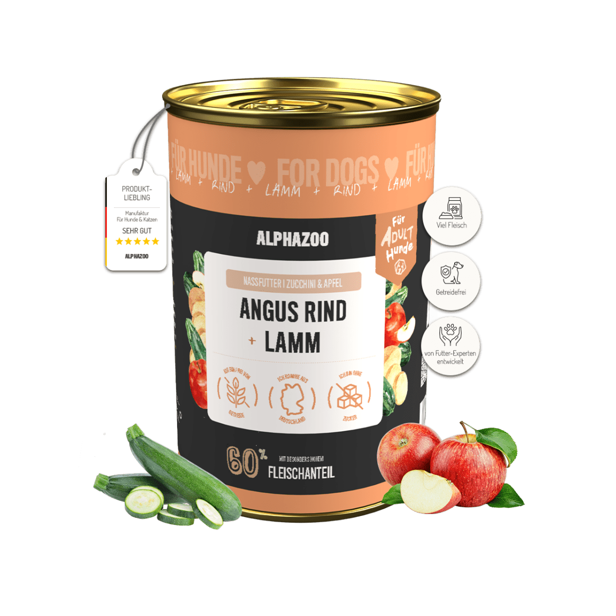 
                      Angus beef and lamb wet food for adult dogs alphazoo wet food with Angus beef + lamb - dual protein for dogs
                      