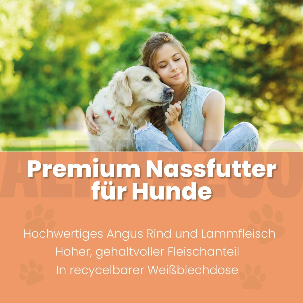 Angus Rind + Lamm Nassfutter für Adult Hunde alphazoo Nassfutter mit Angus Rind + Lamm - Duoprotein für Hunde