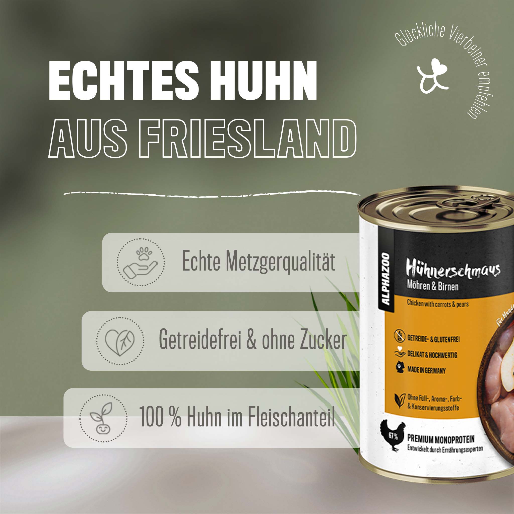 Hühnerschmaus wet food 6 x 400g for dogs I Grain-free dog food