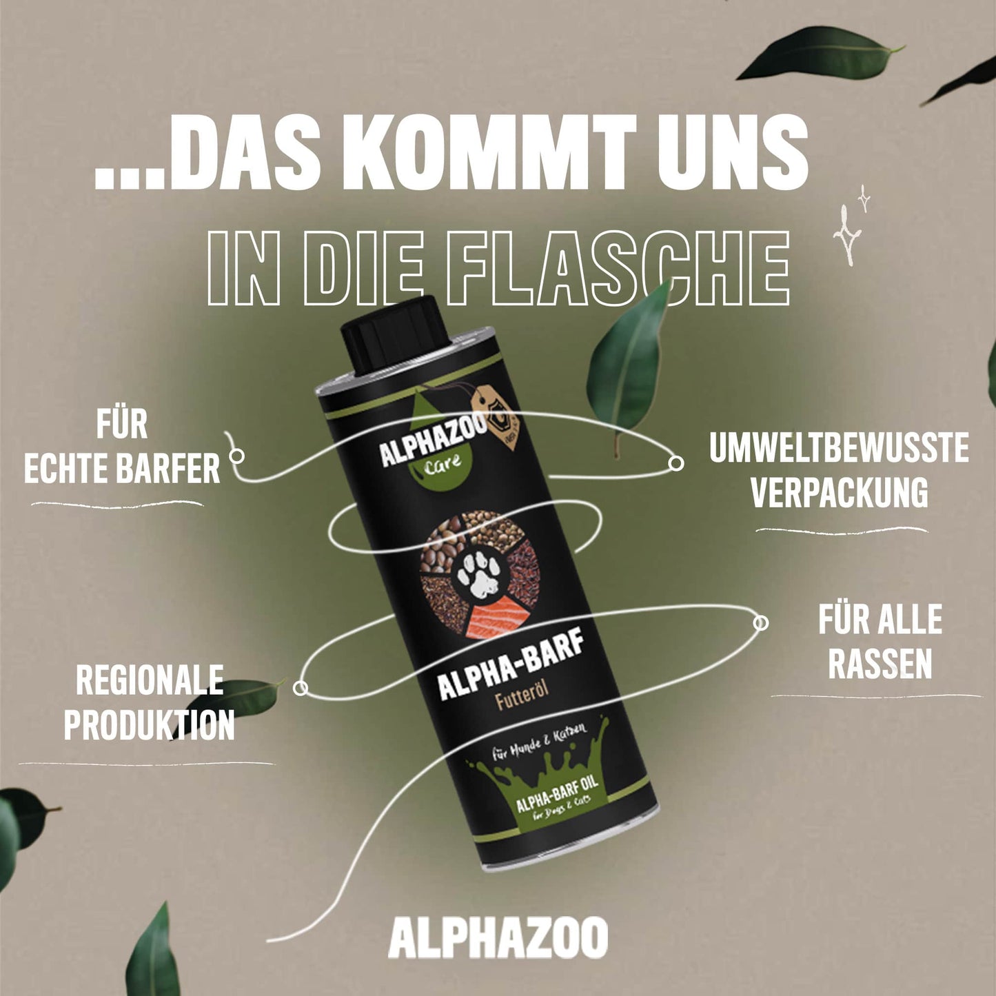 Alpha Barf Futteröl für Hunde & Katzen I Omega 3 6 9 zum Barfen