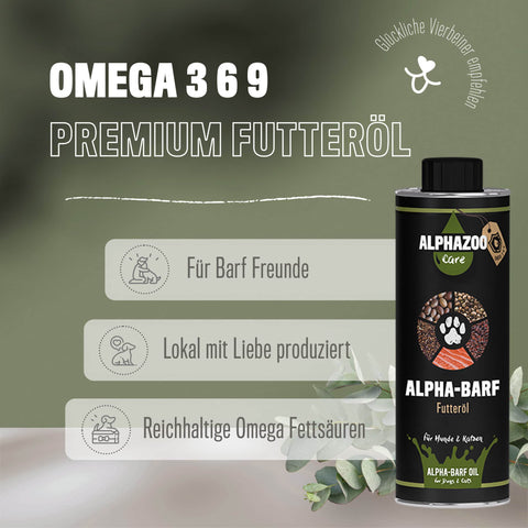 Alpha Barf food oil for dogs & cats I Omega 3 6 9 for barfing