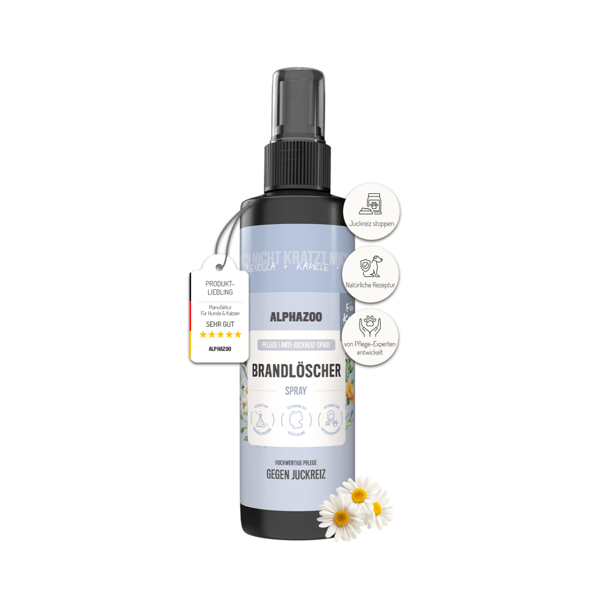 
                    Brandlöscher Anti Juckreiz Spray für Katzen Brandlöscher Anti-Juckreiz Spray mit Kamille – sanfte Pflege für Katzen bei Hautirritationen
                    