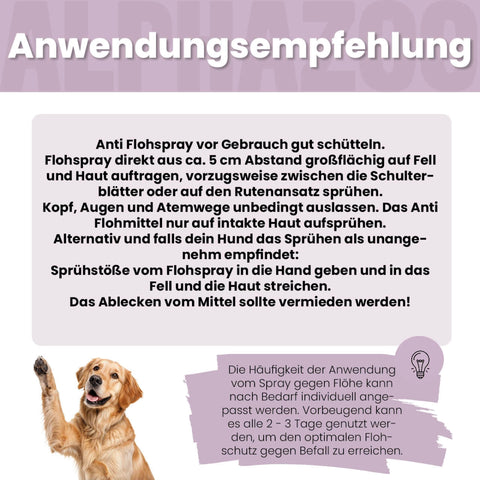 ByeByeVloh Flohspray für Hunde ByeByeVloh Flohschutz Spray Hund – Sanfte Wirkung gegen Flöhe