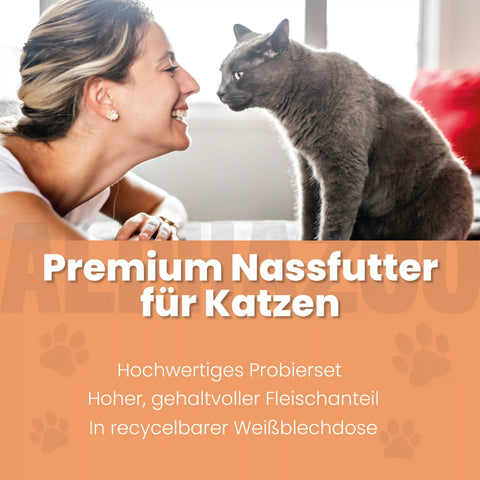 Probierschmaus Katze 4 x 200g alphazoo Probierschmaus Nassfutter für Katzen - 4 leckere Sorten