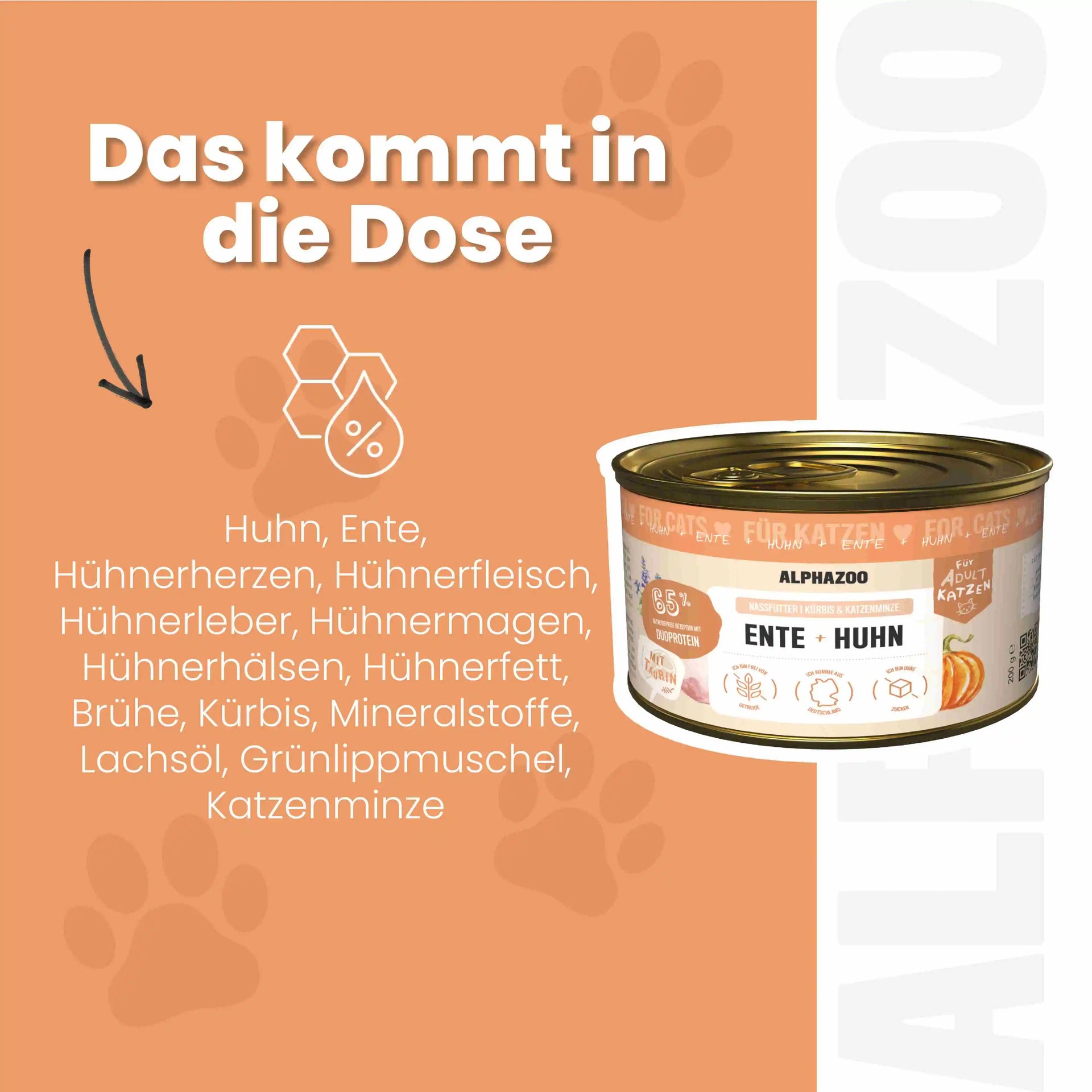 Ente + Huhn Nassfutter für Katze