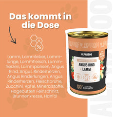 Angus Rind + Lamm Nassfutter für Adult Hunde
