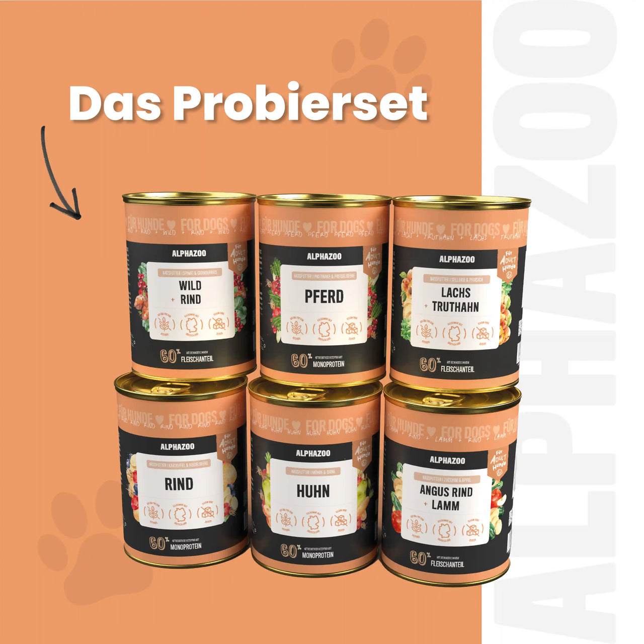 
                      Probierschmaus Hund alphazoo Probierschmaus Nassfutter für Hunde - Probierpaket 6er
                      