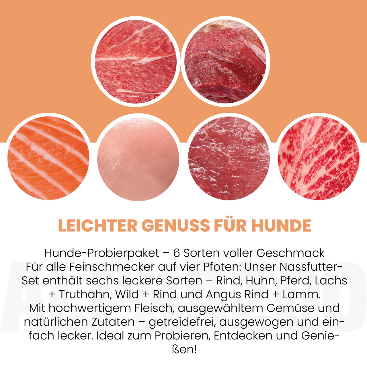 
                      Probierschmaus Hund alphazoo Probierschmaus Nassfutter für Hunde - Probierpaket 6er
                      