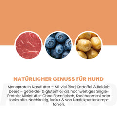 Monoprotein Rind Nassfutter für Hunde
