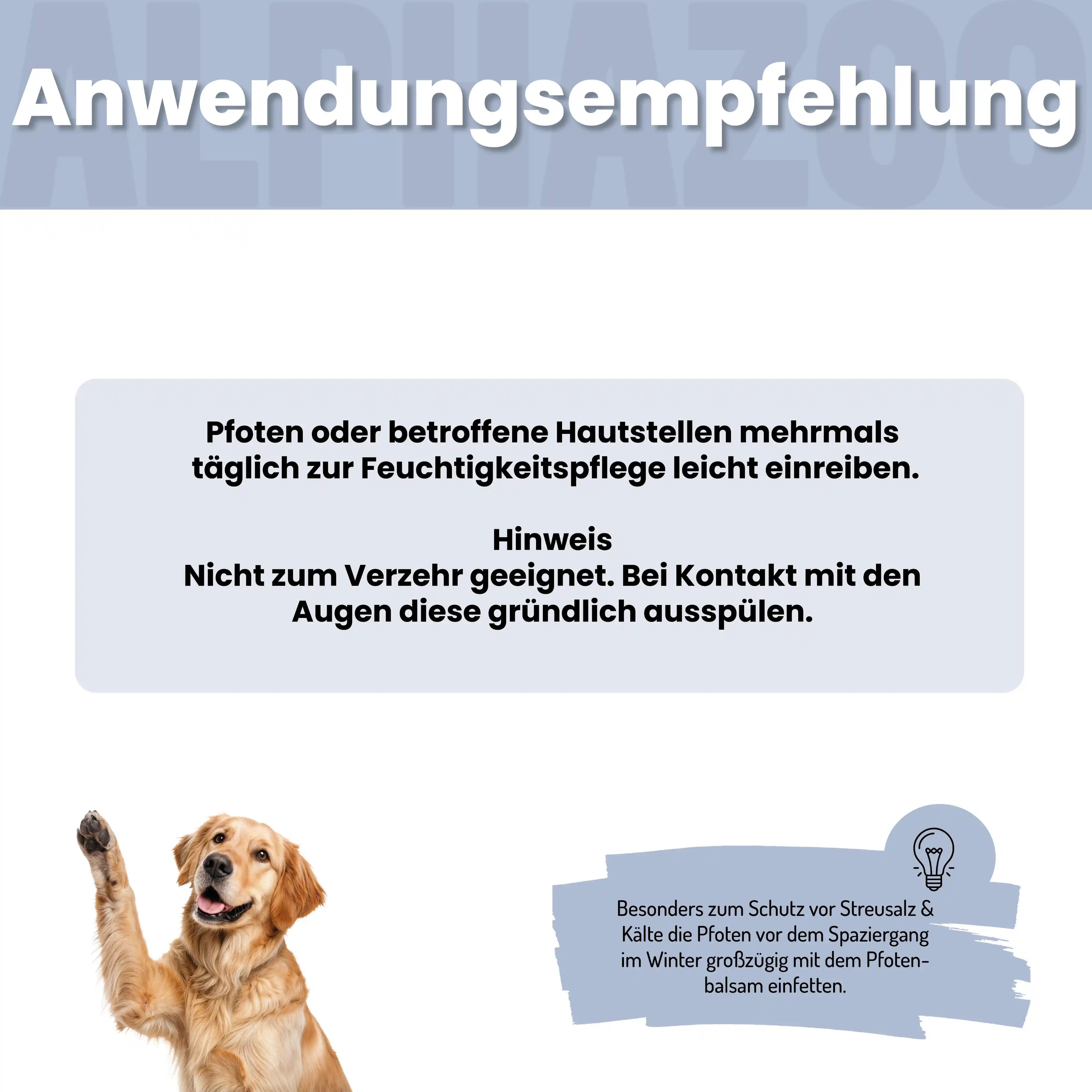 Pawtable Pfotenpflege für Hunde alphazoo Pawtable Pfotenstick für Hunde - natürlich & pflegend, mit Kokosöl, Sheabutter & Vitamin E