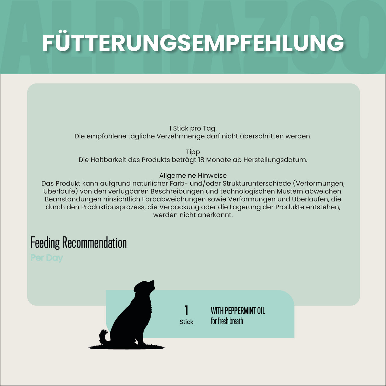 
                      Zähne Zeigen Dentalstick Zahnpflege-Snack für Hunde - Zähne Zeigen | alphazoo
                      