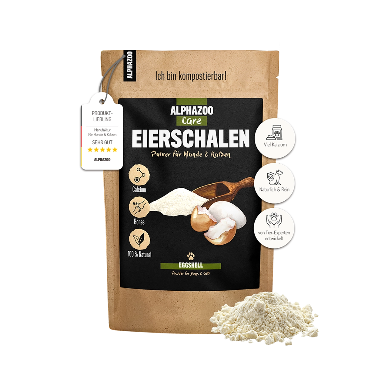 Eggshell powder for dogs & cats I Calcium from eggshells Eggshell powder for dogs & cats – Natural calcium source for bones & teeth